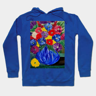 Abstract flowers in tall glass vase Hoodie